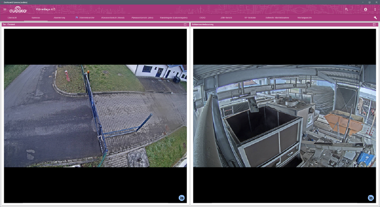 Kamera Installation integrierbar (Screenshot audako)