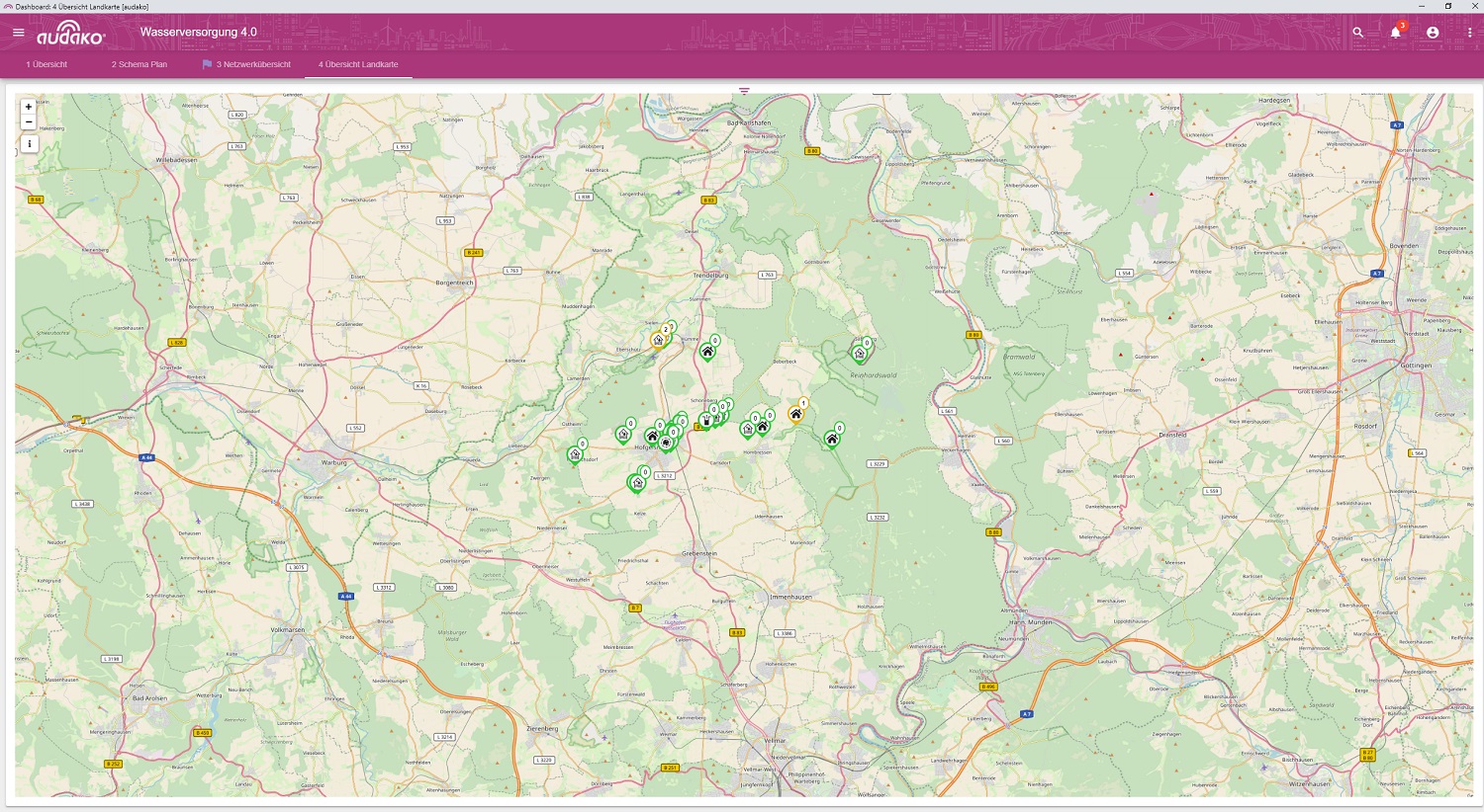 GPS ermöglicht Landkarten Navigation (Sreenshot aus audako)